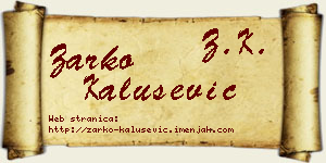 Žarko Kalušević vizit kartica